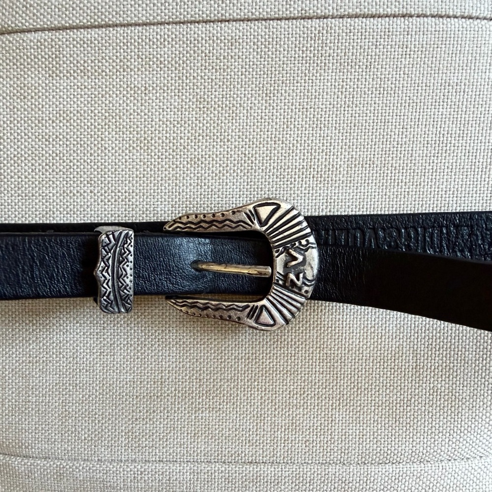 Zadig & Voltaire Black Belt with Silver Buckle